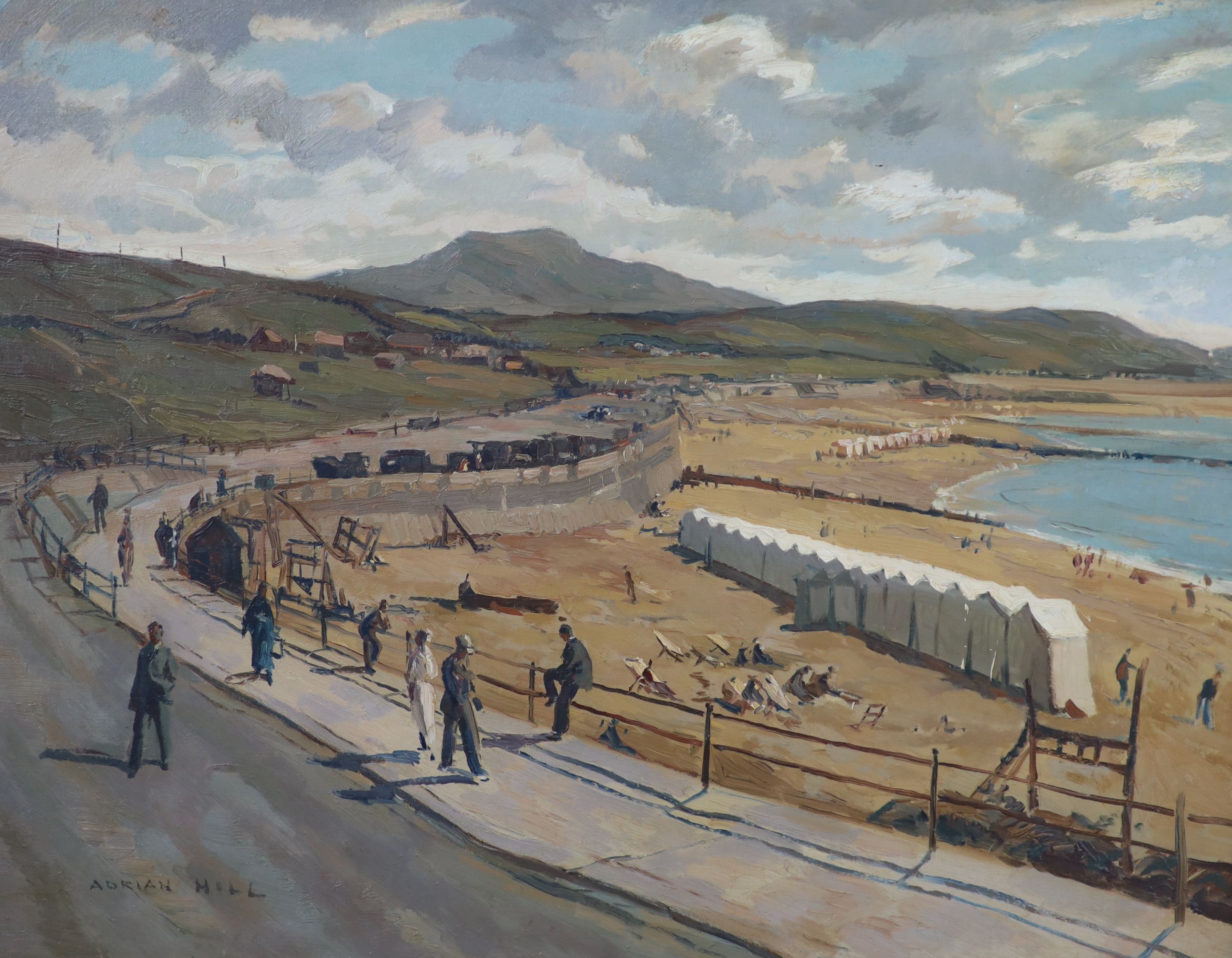 Adrian Hill (1895-1977), North country beach scene, Oil on canvas, 69 x 88cm.